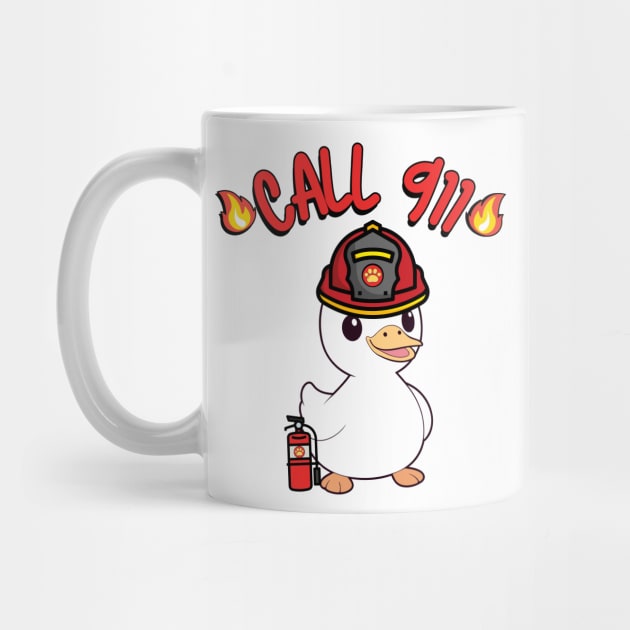 Funny Duck is a firefighter by Pet Station